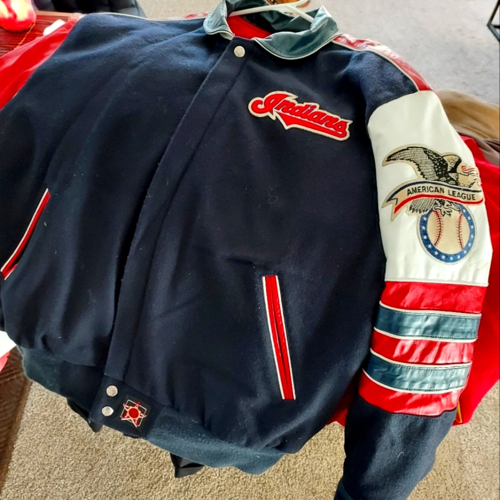 Cleveland Indians vintage Jeff Hamilton leather varsity jacket